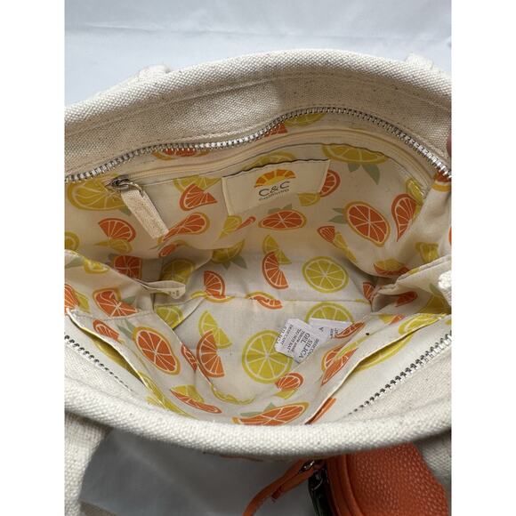 C&C California Aperol Spritz Tote Bag Purse Orange Slice Pouch Beach Vacation - Picture 6 of 11